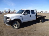 2004 Ford F550XL Super Duty Crew Cab Flatbed Truck, Powerstroke V8 Turbo Diesel, Automatic, 9' Bed,