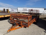 1986 TEMCO T/A Equipment Trailer, 77in x 16', Fold Down Ramp, Ball Hitch, County Unit
