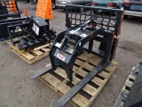 Stout Unused Pallet Fork Combo w/ Removable Grapple Attachment To Fit Skid Steer Loader