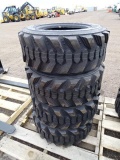 (4) Unused Skid Steer Tires, 10-16.5 Maxam, 10-Ply