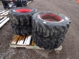 (4) 12-16.5 Skid Steer Tires w/ Rims