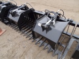 Unused 75in Skeleton Grapple To Fit Skid Steer Loader, 4in Tine Spacing