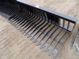 Unused 75in Rock Bucket To Fit Skid Steer Loader, 4in Tine Spacing