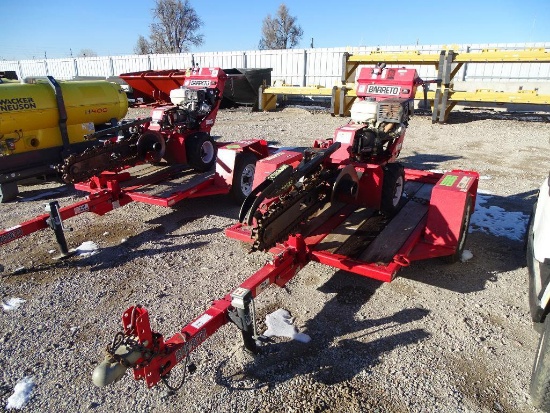 2012 Barreto 912 Walk-Behind Trencher w/ Honda Gas Engine, and 2012 Barreto S/A 4' x 6' Tilt Bed