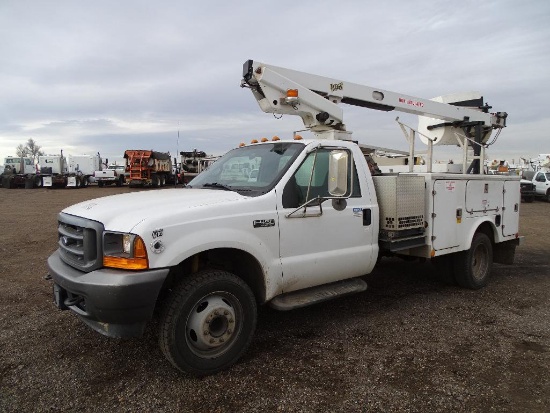 2001 FORD F450 XL Super Duty Bucket Truck, 6.8L V10, Automatic, Telsta Mod A28D Boom, 28' Platform