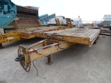 1997 TRAIL KING T/A Equipment Trailer, Dually, 8' x 19' Deck, 5' Dovetail, Fold Down Ramps, Pintle