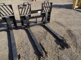 New Fork Attachment to Fit Skid Steer Loader, 48in Tines