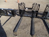 New Walk Through Fork Attachment to Fit Skid Steer Loader, 48in Tines