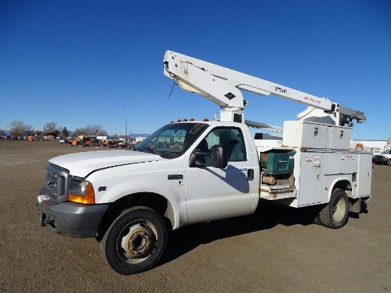 1999 FORD F450 XL Super Duty Bucket Truck, Triton V10, 6.8L, Automatic, Versalift Model TEL-29N