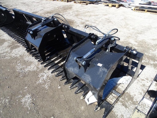 Brute 80in Skeleton Grapple w/ 4in Tine Spacing to Fit Skid Steer Loader