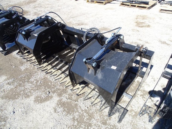 Brute 84in Skeleton Grapple w/ 4in Tine Spacing to Fit Skid Steer Loader