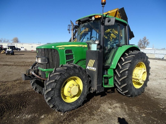 2008 John Deere 6430 4WD Agricultural Tractor, Enclosed Cab w/ Heat & A/C, PTO, 3-Pt, Alamo 60in