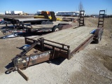 2002 BLUM SKID PRO T/A Equipment Trailer, 83in x 18' Deck, 2' Dovetail, Fold Down Ramps, Pintle