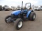 New Holland TN55S 4WD Agricultural Tractor, Diesel, PTO, 3-Pt, Front Counterweights, Turf Tires,