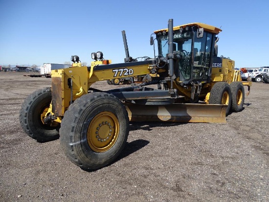 2007 John Deere 772D AWD Motor Grader, Rear Ripper, 14' Moldboard, Accumulators, Front Auxiliary