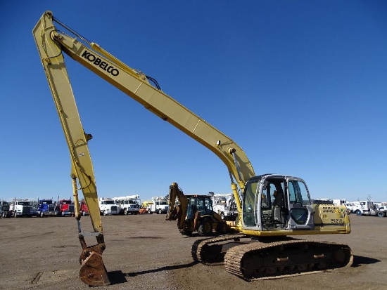 Kobelco SK210LC Hydraulic Excavator, Long Reach, 32in TBG, 58in Bucket, Hour Meter Reads: 5321, S/N: