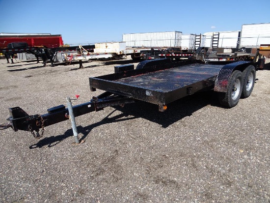 1993 BUTLER T/A Tilt Bed Equipment Trailer, 81in x 16' Steel Deck, Pintle Hitch