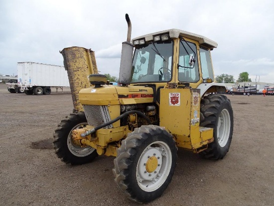 Tiger 4WD Tractor, Enclosed Cab, Diesel, PTO, 3-Pt, 8' Rear Mower, Side Flail Mower, Hour Meter