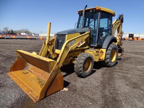 2006 John Deere 410G 4WD Loader/Backhoe, Extendahoe, Auxiliary Hydraulics, EROPS, 24in Hoe Bucket,