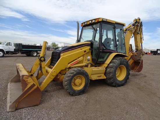 2004 Caterpillar 420D 4WD Loader/ Backhoe, Extendahoe, Auxiliary Hydraulics, EROPS, A/C, 24in Hoe