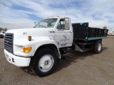 1995 FORD F800 S/A Dump Truck, Diesel, Automatic, Spring Suspension, 13' Dump Box, 26,000 LB GVWR,