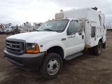 2001 FORD F450 XL Super Duty High Top Utility Truck, Triton V10 6.8L, Automatic, 9' Utility Box,