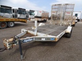 1996 SUPERIOR S/A Equipment Trailer, 77in x 12' Deck, Fold Down Ramps, 5900 LB GVWR, Pintle Hitch,