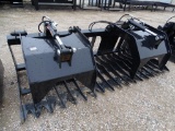 New Brute 75in Rock & Brush Grapple w/ 4in Tine Spacing To Fit Skid Steer Loader