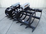 New Tomahawk 66in 2-Cylinder Brush Grapple To Fit Skid Steer Loader