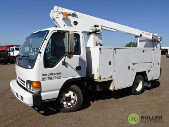 2002 ISUZU NPR S/A Bucket Truck, Turbo Intercooled Diesel, Automatic, Aichi Boom, 30' Platform