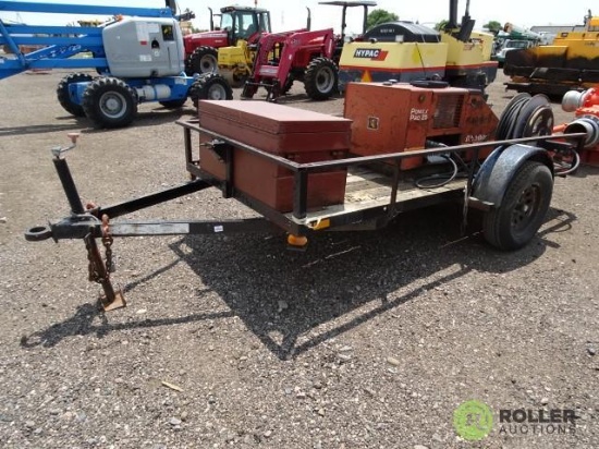 Ditchwitch Power Pac 25 Unit, Onan Gas Engine, Hose Reel, Sold w/ 2002 Spokane S/A Utility Trailer,