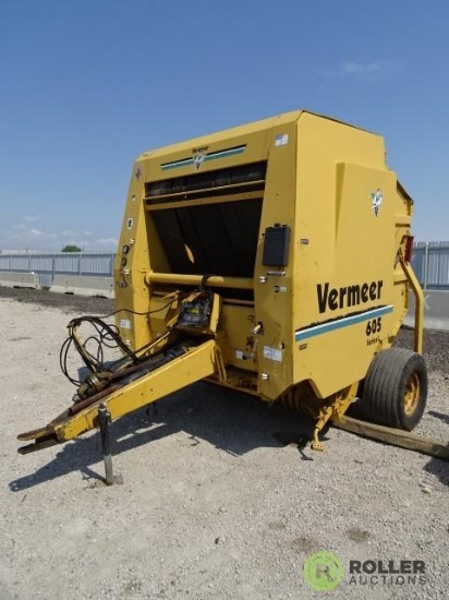 Vermeer 605 Round Baler, Series L, w/ PTO, Computer Located in Office, S/N: 1VRR141E4W1000136