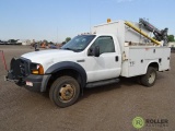 2007 FORD F550 XL Super Duty 4x4 High Top Utility Truck, Powerstroke V8 Turbo Diesel, Automatic,