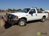 2005 FORD F250 XL Super Duty 4x4 Pickup, Triton 6.8L V10, Automatic, Western 8.5' Snow Plow w/