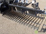 New Brute 80in Rock Bucket w/ 4in Tine Spacing to Fit Skid Steer Loader