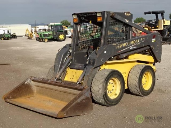 New Holland LS180 Skid Steer Loader, Turbo, 12-16.5 Tires, 72in Bucket, Hour Meter Reads: 5550, S/N