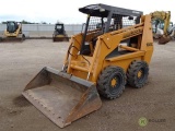 Case 1845C Skid Steer Loader, Auxiliary Hydraulics, 72in Bucket, Solid Tires, Hour Meter Reads: