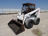 Bobcat 863 Skid Steer Loader, Auxiliary Hydraulics, 66in Bucket, 12-16.5 Tires, Hour Meter Reads: