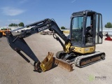 2006 John Deere 35D Mini Excavator, Enclosed Cab w/ Heat & A/C, 12in Rubber Tracks, 68in Backfill