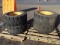 (4) 12-16.5 Skid Steer Tires w/ Rims, Foam Filled, Fits Case 1845C