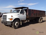 1997 FORD F700 S/A Stake Body Dump Truck, V8 Gas Engine, Automatic, 20' Bed, 26,000 LB GVWR,