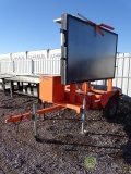 2014 K&K Towable Message Board, Solar Powered, Ball Hitch, County Unit, This Unit Rolled Over Due To