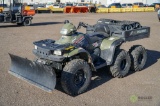 Polaris Sportsman 500 6x6 ATV, w/ Tracks, Front Snow Plow, On Demand AWD, Hour Meter Reads: 1560 -