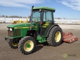 John Deere 5510N 4WD Tractor, Enclosed Cab, PTO, 3-Pt, Rear Auxiliary Hydraulics, Rhino SE6 72in