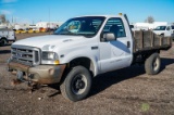 2002 FORD F250 XL Super Duty 4x4 Flatbed Truck, 5.4L, Automatic, 8.5' Bed, Crossover Toolbox,