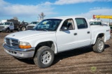 2003 DODGE DAKOTA 4x4 Crew Cab Pickup, SLT Package, 4.7L, Automatic, Drivers Side Window Not