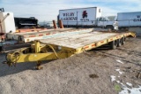 1978 ZEC Tri-Axle Equipment Trailer, 8' x 20' Deck, 5' Dovetail, Fold Down Ramps, Pintle Hitch