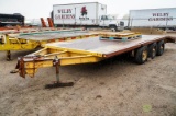 1970 Homemade Tri-Axle Equipment Trailer, 8' x 15' Deck, 4' Dovetail, Ramps, Pintle Hitch