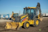 2013 John Deere 410K 4WD Loader/Backhoe, Extendahoe, Auxiliary Hydraulics, EROPS, 24in Hoe Bucket,