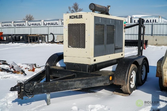 Kohler Towable Generator, T/A, John Deere Diesel, 50KW, Not A Titled Unit, Hour Meter Reads: 591